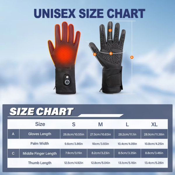 Rechargeable Heated Ski Gloves – 7.4V Battery, Winter Warmth for Outdoor Sports - Image 4
